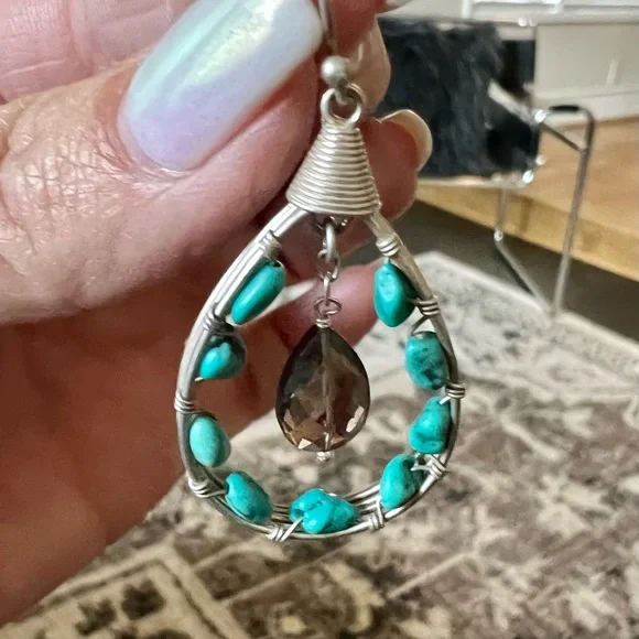 Silpada sterling silver and turquoise earrings - Picture 2 of 3